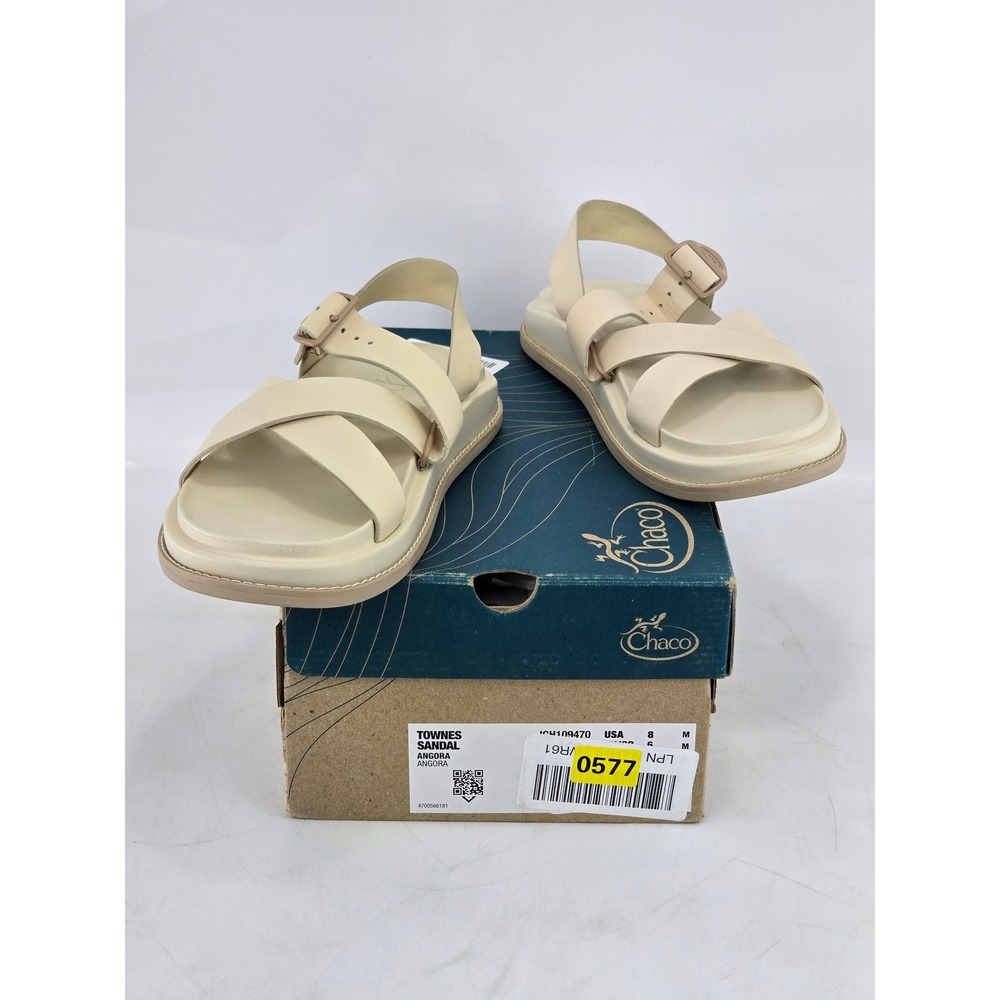 Chaco Townes Sandal Womens 8 Angora Leather Strappy Buckle - Excellent